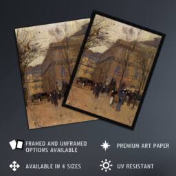 Artery8 Frank Edwin Scott Odeon Theatre Paris Street View Framed Art Print in Brown - Size: A4 - thumbnail 2