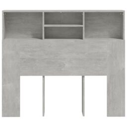Berkfield Home Headboard Cabinet Concrete Grey 120x19x103.5 cm - thumbnail 5