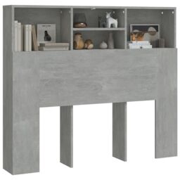 Berkfield Home Headboard Cabinet Concrete Grey 120x19x103.5 cm - thumbnail 4