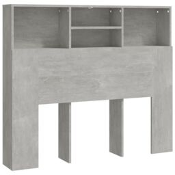 Berkfield Home Headboard Cabinet Concrete Grey 120x19x103.5 cm - thumbnail 2