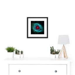 Artery8 Helix Nebula Dust Comets Space Photograph 8X8 Inch Square Wooden Framed Wall Art Print Picture with Mount in Black - thumbnail 2