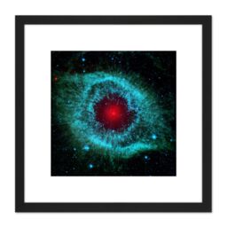 Artery8 Helix Nebula Dust Comets Space Photograph 8X8 Inch Square Wooden Framed Wall Art Print Picture with Mount in Black - thumbnail 1