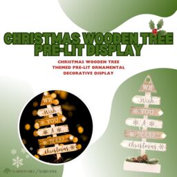Marco Paul Wooden Christmas Tree with 6 LED Lights - Christmas Tree Decorations in White - thumbnail 4
