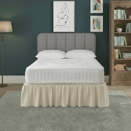 Snug City Base Valance Polycotton Sheet for Divan Beds Easy Care Bed Base Cover in Cream - Size: Super King