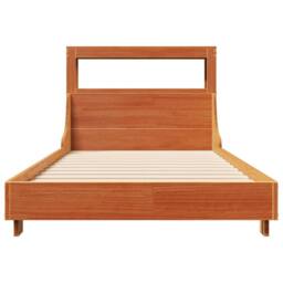 Berkfield Home Decorative Bed Frame without Mattress Wax Brown 100x200 cm Solid - thumbnail 4