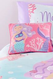 Bedlam 'Mermaid Vibes' Velvet Filled Cushion in Pink - Size: 43 cm x 43 cm - thumbnail 1