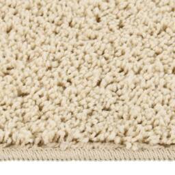 Berkfield Home Shaggy Rug Cream 160x230 cm Anti Slip in Beige - Size: 100 cm diameter - thumbnail 3