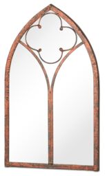 Inspirational Gifting Leavesdon Arched Window Mirror for Home or Garden 40cm tall in Brown - thumbnail 5