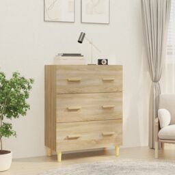 Berkfield Home Sideboard Sonoma Oak 70x34x90 cm Engineered Wood in Brown - Size: 70 x 34 x 90 cm - thumbnail 1