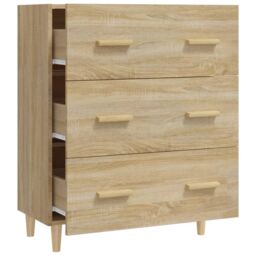 Berkfield Home Sideboard Sonoma Oak 70x34x90 cm Engineered Wood in Brown - Size: 70 x 34 x 90 cm - thumbnail 5