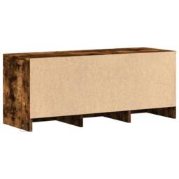 Berkfield Home TV Cabinet with LED Smoked Oak 97x34x40 cm Engineered Wood in Brown - Size: 97 x 34 x 40 cm - thumbnail 8