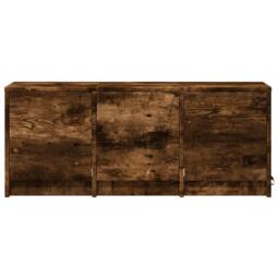 Berkfield Home TV Cabinet with LED Smoked Oak 97x34x40 cm Engineered Wood in Brown - Size: 97 x 34 x 40 cm - thumbnail 6