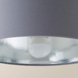 ValueLights Reni Pale Grey with Metallic Chrome Inner Easy Fit Ceiling Lamp Shade - Size: Small - thumbnail 5