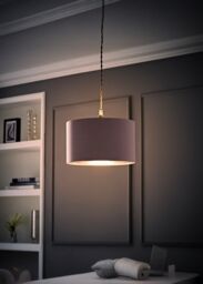 ValueLights Reni Pale Grey with Metallic Chrome Inner Easy Fit Ceiling Lamp Shade - Size: Small - thumbnail 2