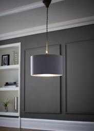 ValueLights Reni Pale Grey with Metallic Chrome Inner Easy Fit Ceiling Lamp Shade - Size: Small