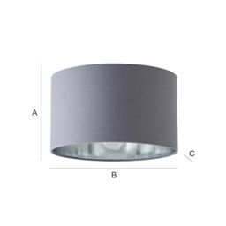 ValueLights Reni Pale Grey with Metallic Chrome Inner Easy Fit Ceiling Lamp Shade - Size: Small - thumbnail 8