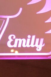 Personalised Memento Company Women's Unicorn Wooden Based LED Light in Clear - thumbnail 3