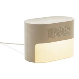 XD Design Plastic Digital Alarm Clock (EU Plug) in Beige - thumbnail 1