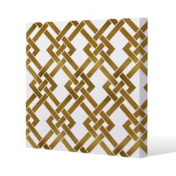 Benjamin Tate Design Gold Geometric Chain Slim Style Canvas Print 50x50cm in Natural - Size: 50x50 cm - thumbnail 1
