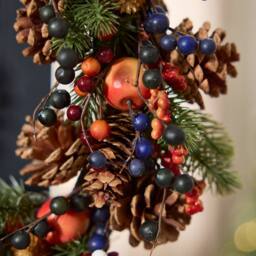 Dibor 40cm Harvest Fruits Xmas Decor Front Door Wreath Christmas Wreath - thumbnail 3