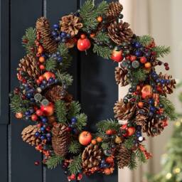 Dibor 40cm Harvest Fruits Xmas Decor Front Door Wreath Christmas Wreath - thumbnail 2