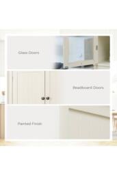 ERGOVEXA Multi-Storage Farmhouse Kitchen Cabinet, Cream - thumbnail 5