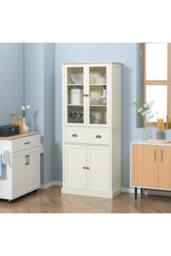 ERGOVEXA Multi-Storage Farmhouse Kitchen Cabinet, Cream - thumbnail 6