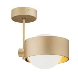 Netlighting Massimo Plus Outdoor Globe Ceiling Light Opal Matt Gold IP44 - thumbnail 1