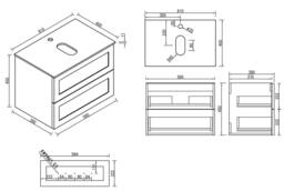 Bathroom Kingdom Bakewell Smoked Sage Wall Hung Basin Drawer Vanity 600mm in Teal - thumbnail 3