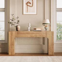 VOGREX Long Console Table Wooden Sofa Table in Brown - thumbnail 5