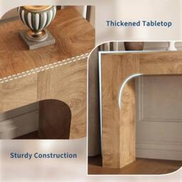 VOGREX Long Console Table Wooden Sofa Table in Brown - thumbnail 3
