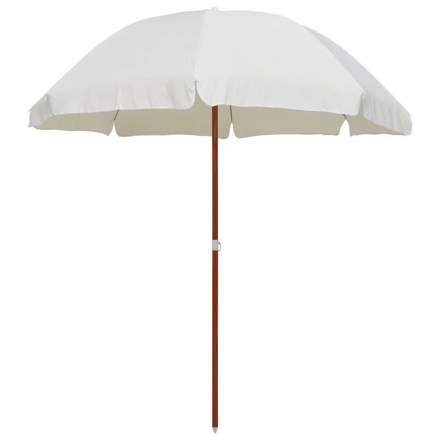 Berkfield Home Parasol with Steel Pole 240 cm Sand in Beige - image 1