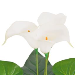Berkfield Home Artificial Calla Lily Plant with Pot 45 cm White - thumbnail 2