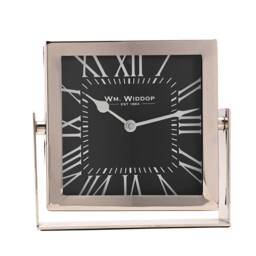 WILLIAM WIDDOP Silver Square Mantle Clock Small
