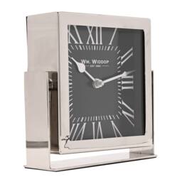WILLIAM WIDDOP Silver Square Mantle Clock Small - thumbnail 3