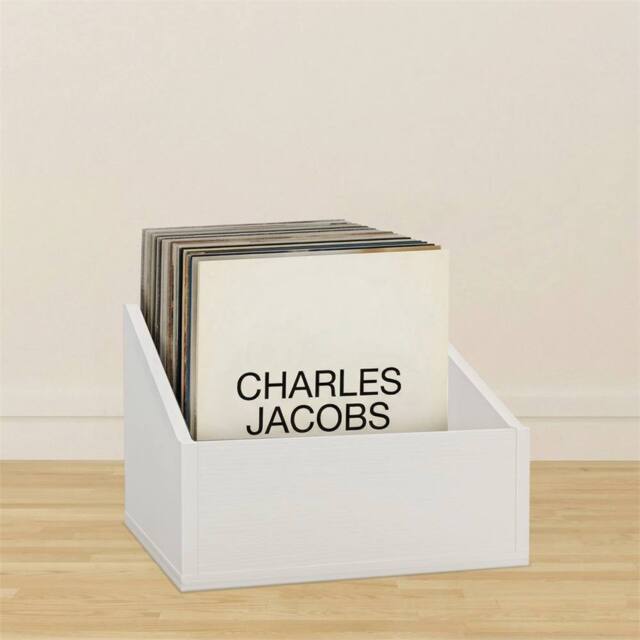 "Nordara White Modern Vinyl Record Storage Box LP Holder for 12"" Records" - image 1