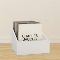 "Nordara White Modern Vinyl Record Storage Box LP Holder for 12"" Records"