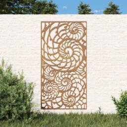 Berkfield Home Garden Wall Decoration 105x55 cm Corten Steel Shell Design in Brown - thumbnail 2
