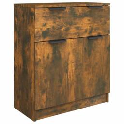 Berkfield Home Sideboard Smoked Oak 60x30x70 cm Engineered Wood in Brown - Size: 60 x 30 x 70 cm - thumbnail 3