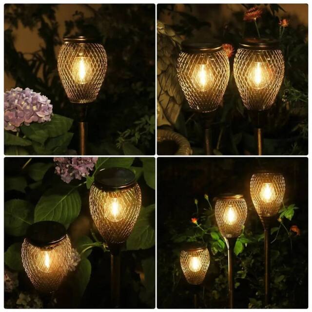 Havendro 1 Pack Solar Stake Lights Garden Outdoor Vintage Lamp NEW in Metallics - image 1