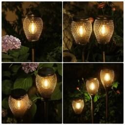 Havendro 1 Pack Solar Stake Lights Garden Outdoor Vintage Lamp NEW in Metallics - thumbnail 1