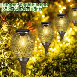 Havendro 1 Pack Solar Stake Lights Garden Outdoor Vintage Lamp NEW in Metallics - thumbnail 4
