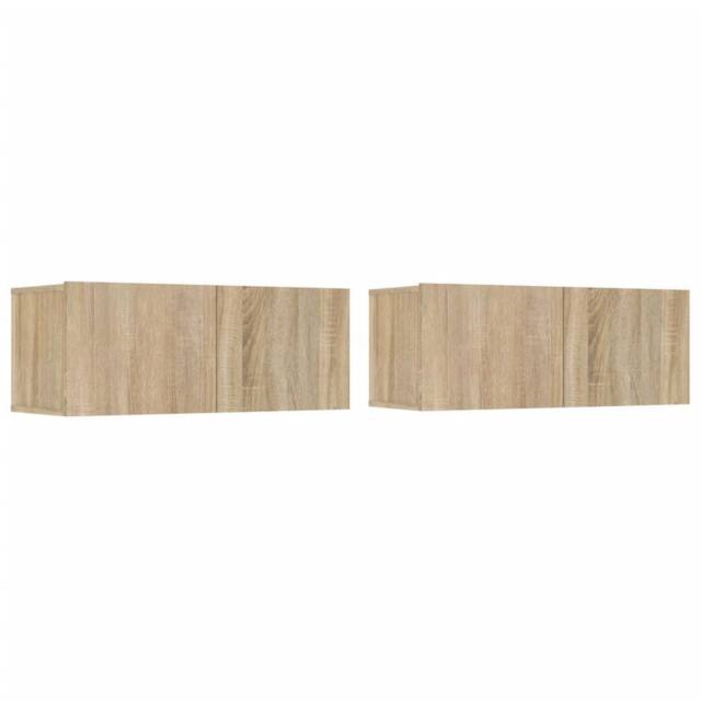 Berkfield Home Classic 4 Piece TV Cabinet Set Sonoma Oak Engineered Wood in Tan - image 1
