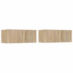 Berkfield Home Classic 4 Piece TV Cabinet Set Sonoma Oak Engineered Wood in Tan - thumbnail 1