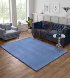 The Linen Consultancy TLC 5 Star Hotel Concept Tipped Luxury Faux Fur Blue Rug - Size: 80 cm x 150 cm