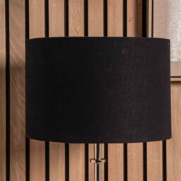 Ruma Black Self Lined Linen Drum Lamp Shade for Table Lamps & Floor Lamps - Size: 10 inches
