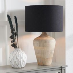 Ruma Black Self Lined Linen Drum Lamp Shade for Table Lamps & Floor Lamps - Size: 10 inches - thumbnail 4