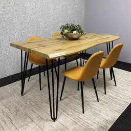 KOSY KOALA Dining Table & Chairs Set Table & 4 Chairs Dining Room Furniture in Mustard
