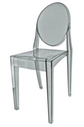 Fusion Living Ghost Style Plastic Victoria Dining Chair in Grey - thumbnail 2