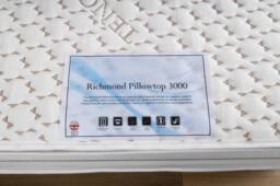 UK Bed Furniture Richmond Pillowtop 3000 Pocket in White - Size: Single - thumbnail 4